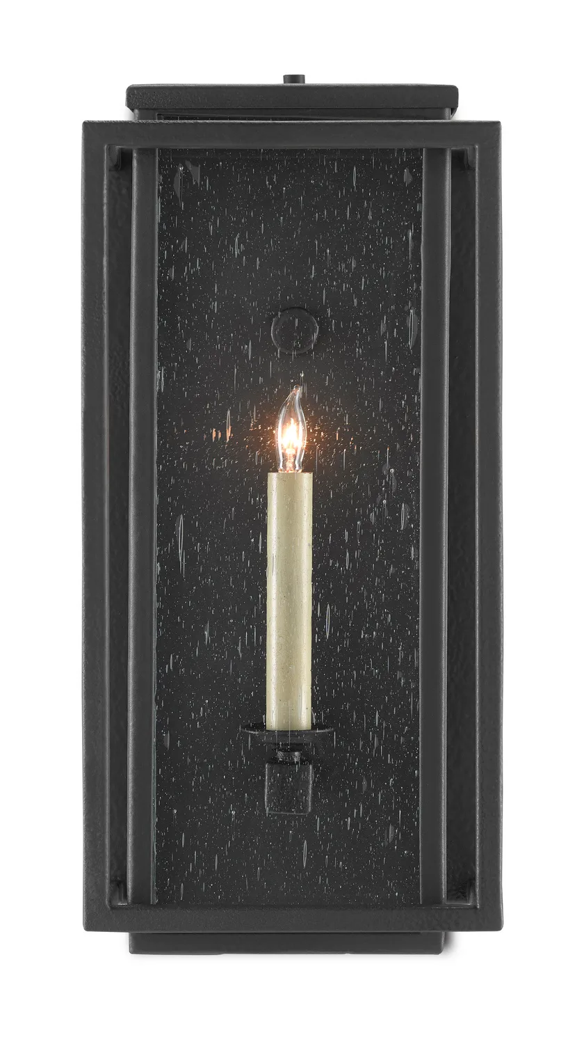 Wright Small Outdoor Wall Sconce in Midnight Black