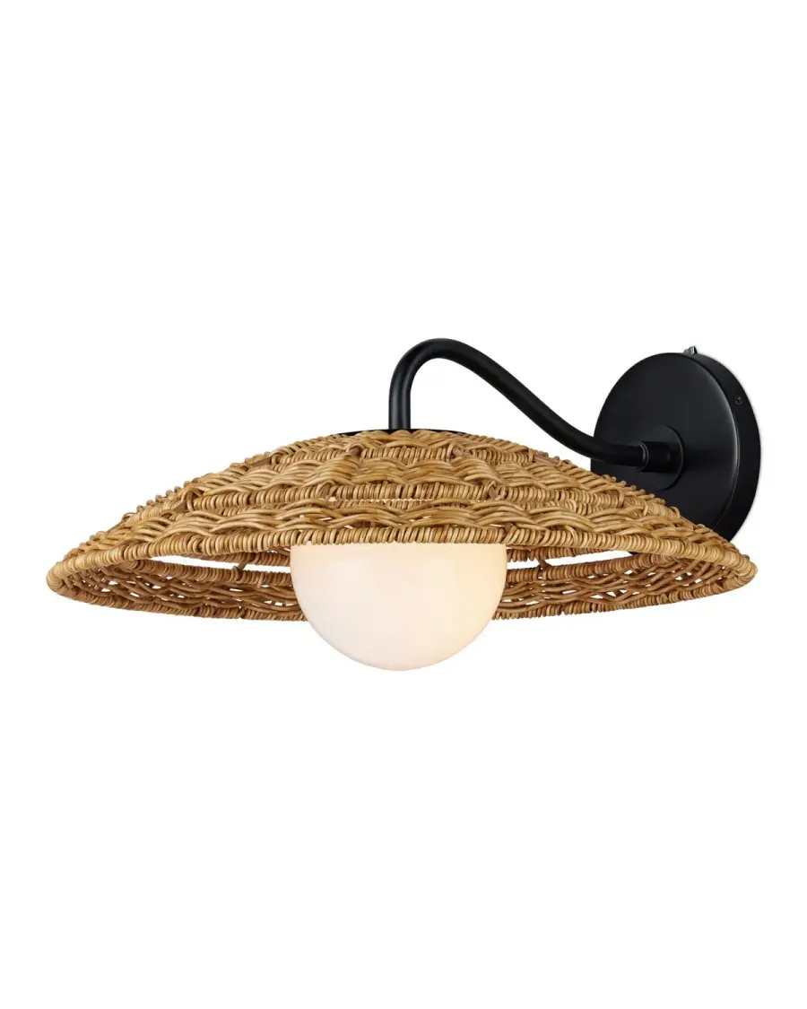 Barbary Outdoor Wall Sconce in Natural Wicker