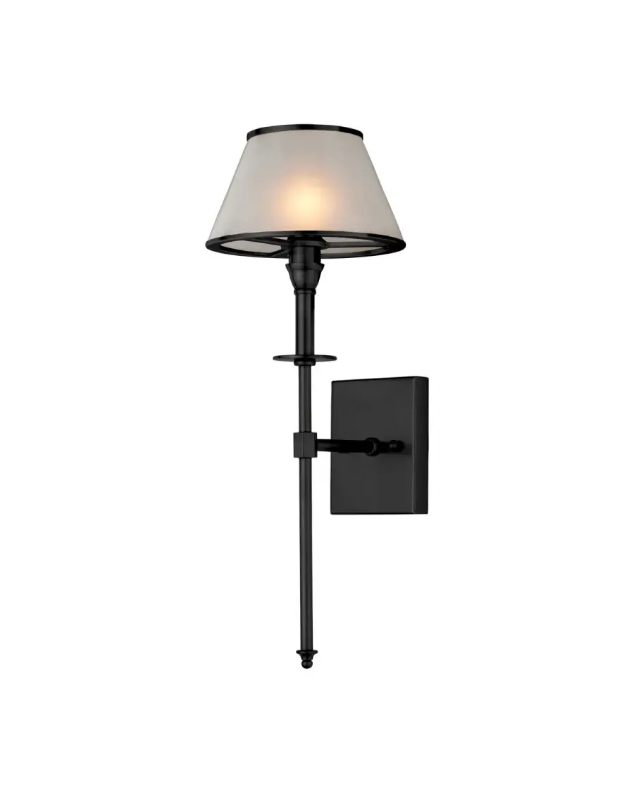 Ronaldo LED Wall Sconce in Matte Black with Frosted Glass