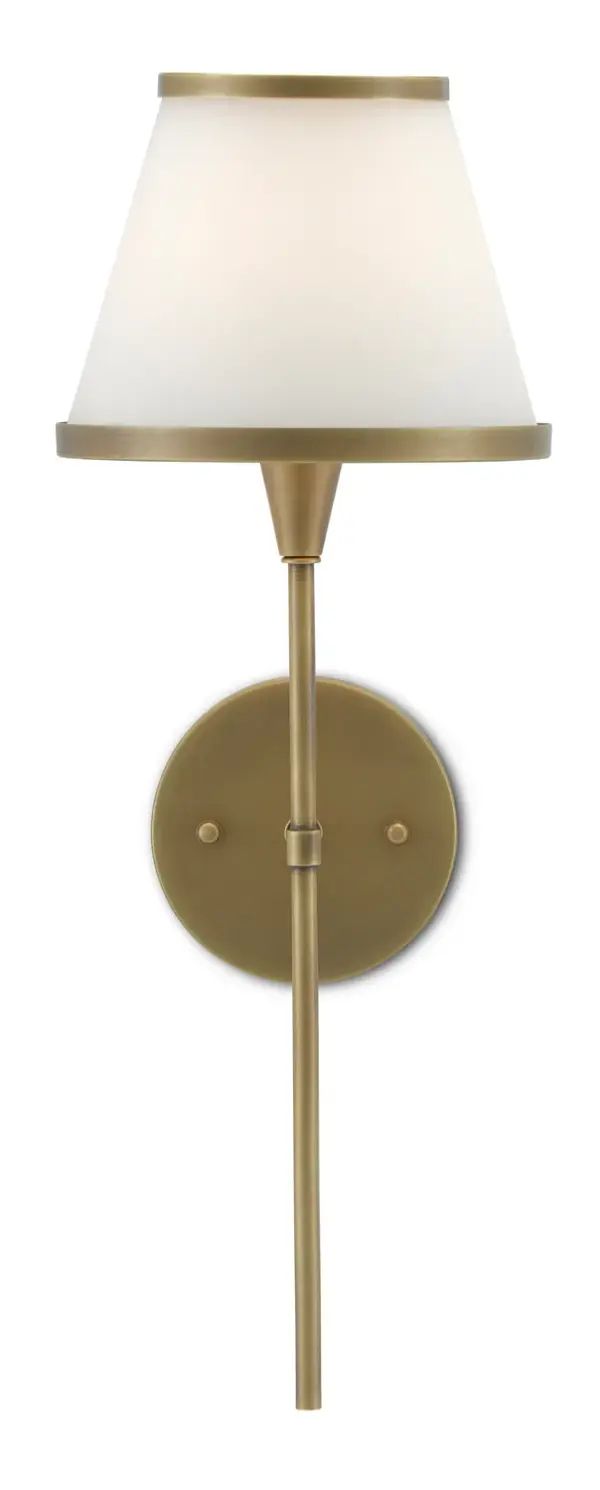 In Antique Brass/Opaque Glass by Currey and Company from the Brimsley Collection collection