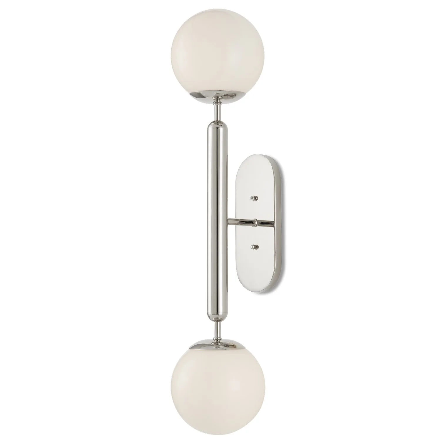 Barbican Two Light Wall Sconce in Polished Nickel