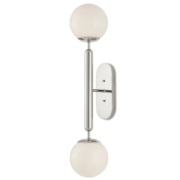The Barbican delivers minimalist sophistication with its tubular stem and translucent glass globes. Damp-rated for bathroom use and versatile enough to mount horizontally over mirrors, it combines clean lines with practical functionality.