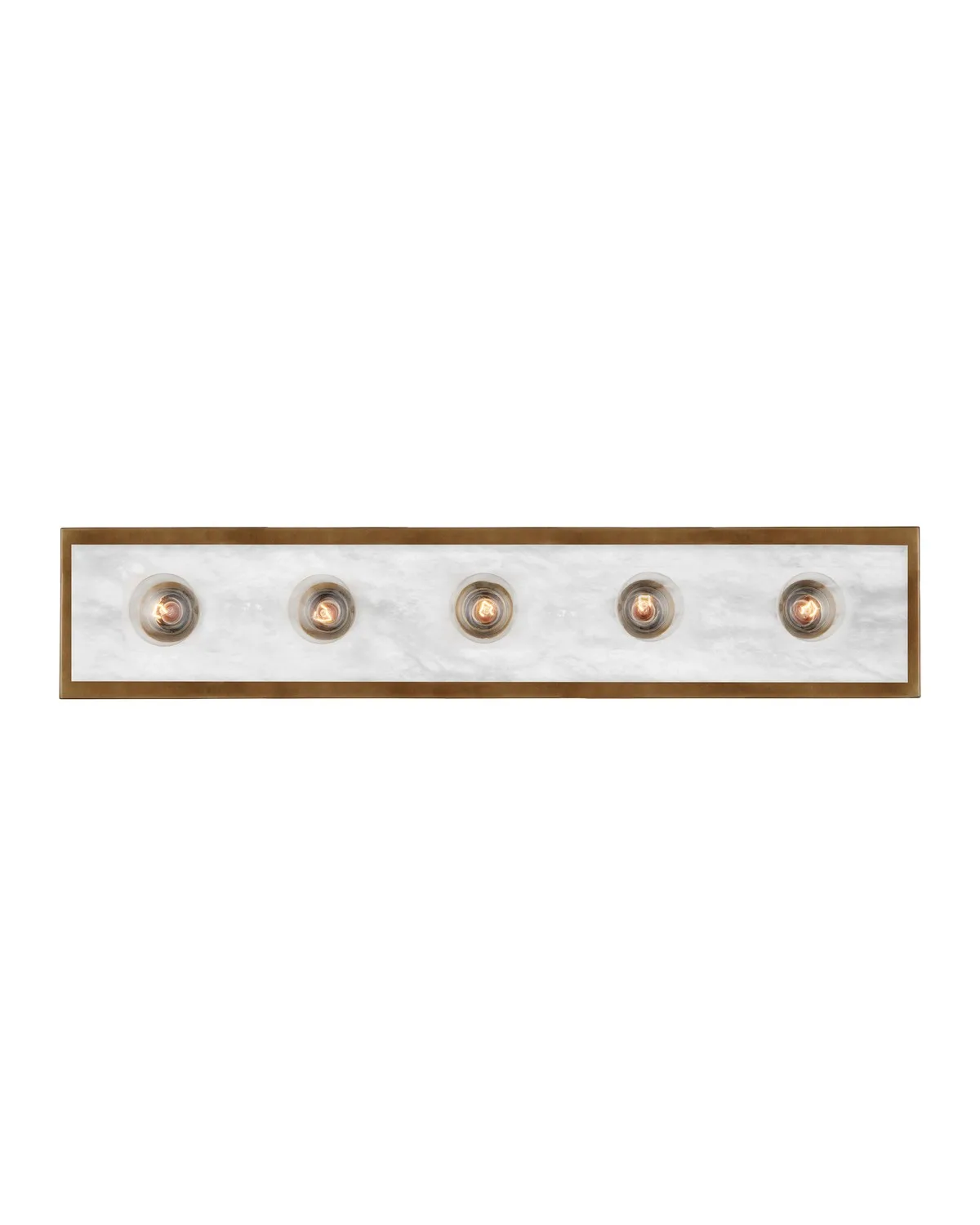 Berdine Five Light Wall Sconce in Natural Alabaster and Antique Brass