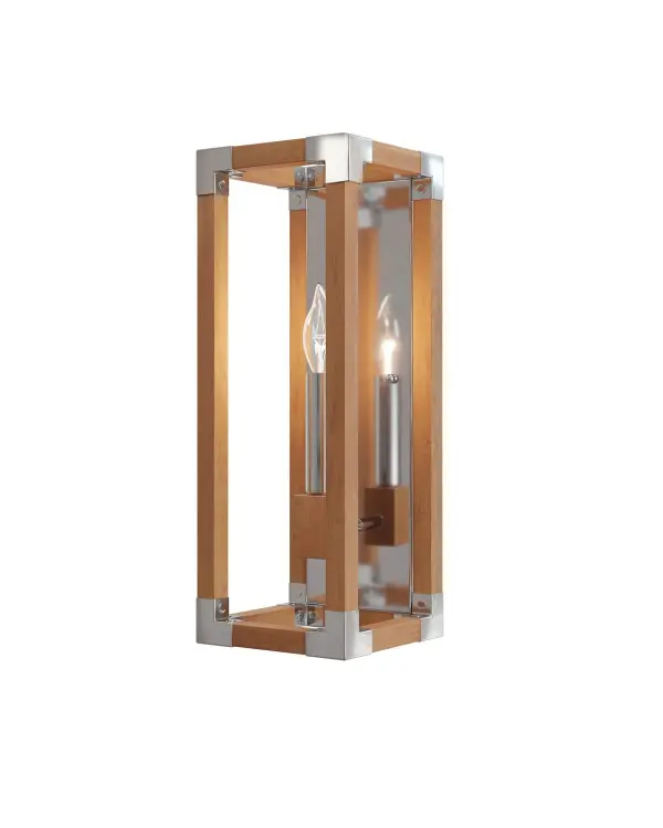 The Boyd sconce blends organic warmth with refined metal accents, making it ideal for modern bathrooms and powder rooms. Its compact 6-inch width fits tight spaces while the natural teak adds texture and character.