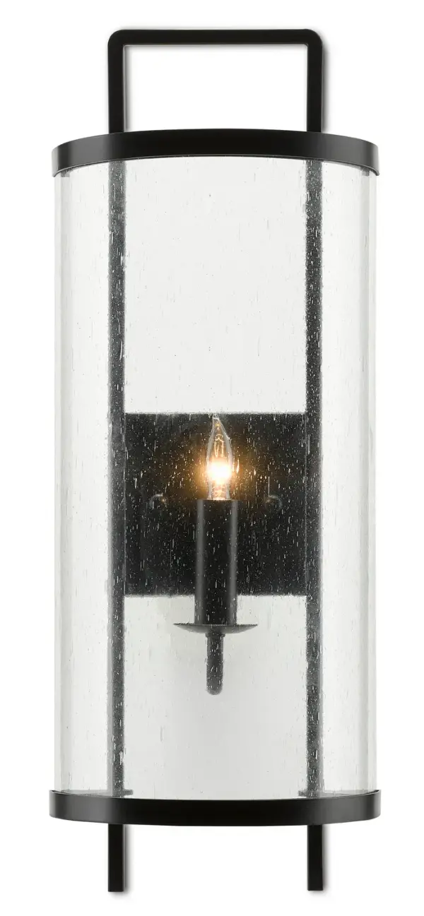 The Breakspear delivers timeless American design with practical functionality. Its seeded glass panel and antique black finish create authentic vintage appeal, while ADA compliance and damp location certification make it versatile for various installations.