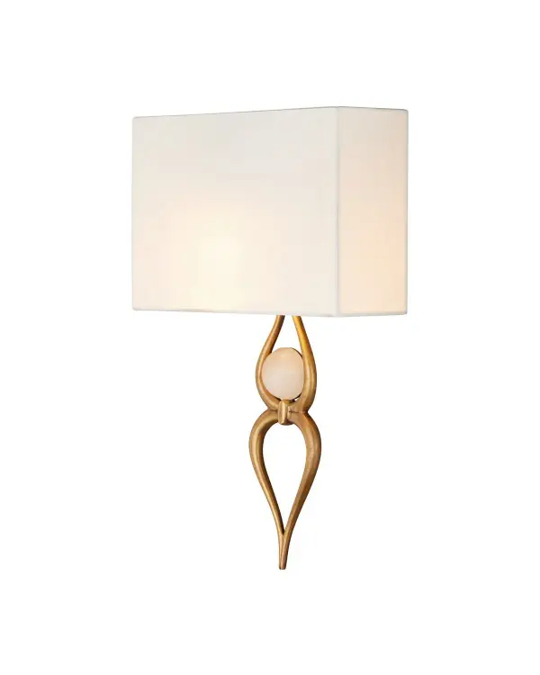 The Omorfos combines artful design with practical function. Its double-heart metal frame and natural alabaster ornament create visual interest, while LED efficiency and ADA compliance make it ideal for modern spaces requiring accessible lighting.