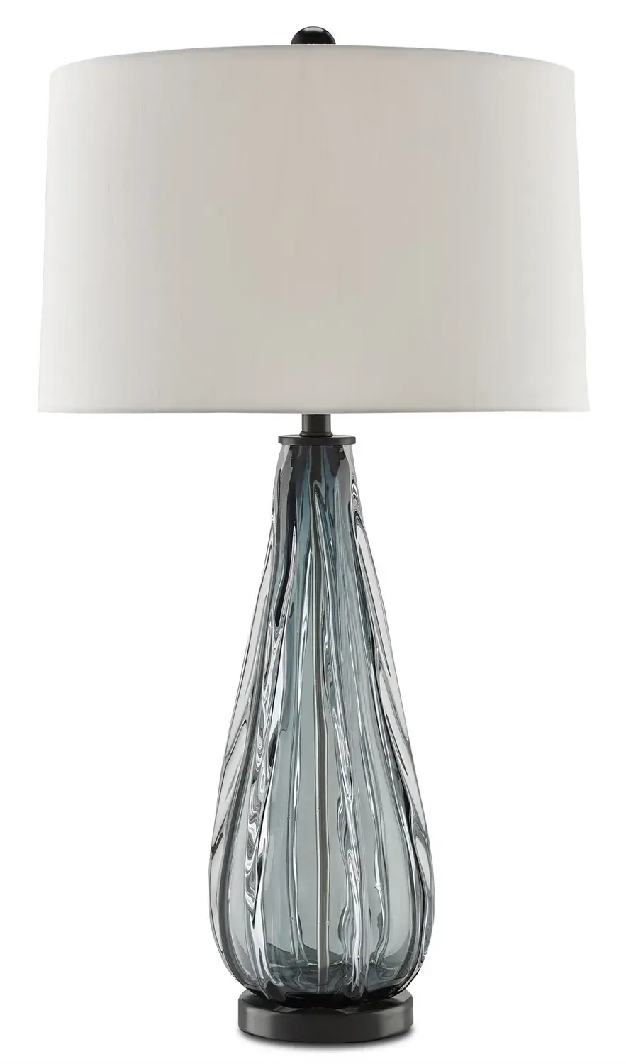Nightcap One Light Table Lamp in Blue-Gray Glass