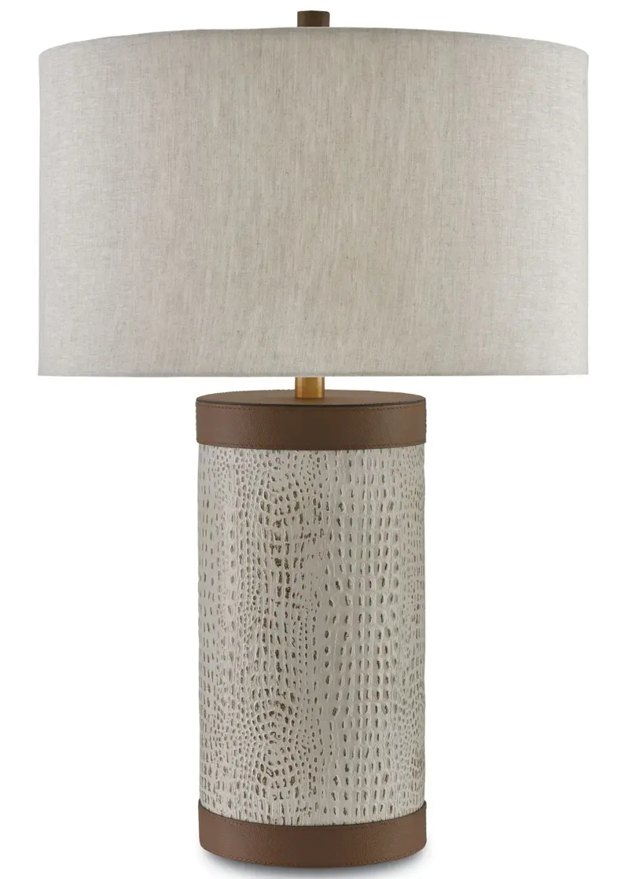 Baptiste One Light Table Lamp in Ivory/Brown