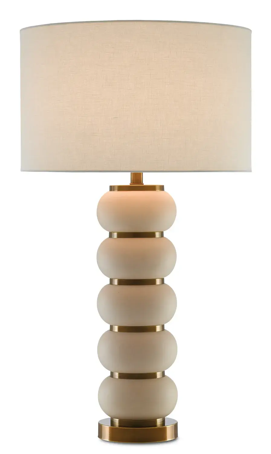 Luko One Light Table Lamp in Ivory/Antique Brass
