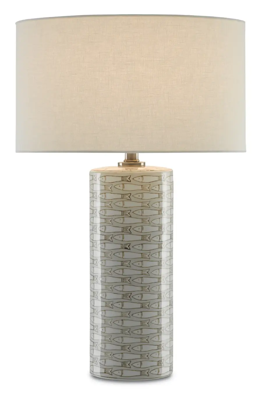 Fisch Large Table Lamp in Gray/White