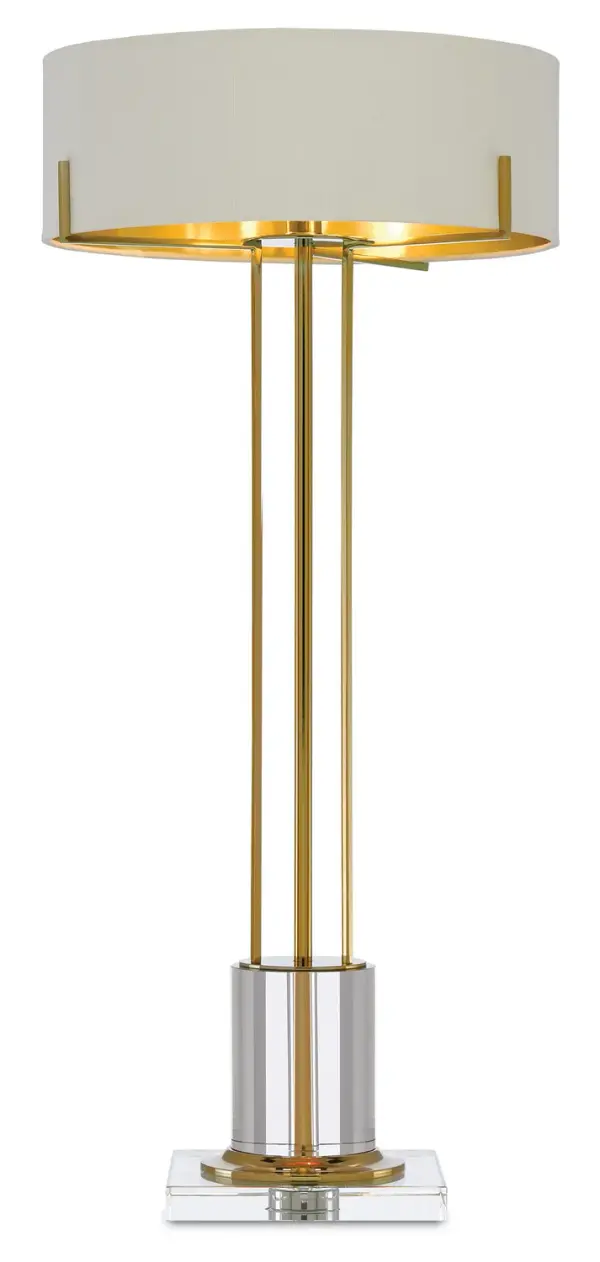 The Winsland combines polished brass metalwork with luminous optic crystal for a sophisticated, ethereal presence. Its architectonic arms and compact shade deliver refined style with energy-efficient LED lighting.