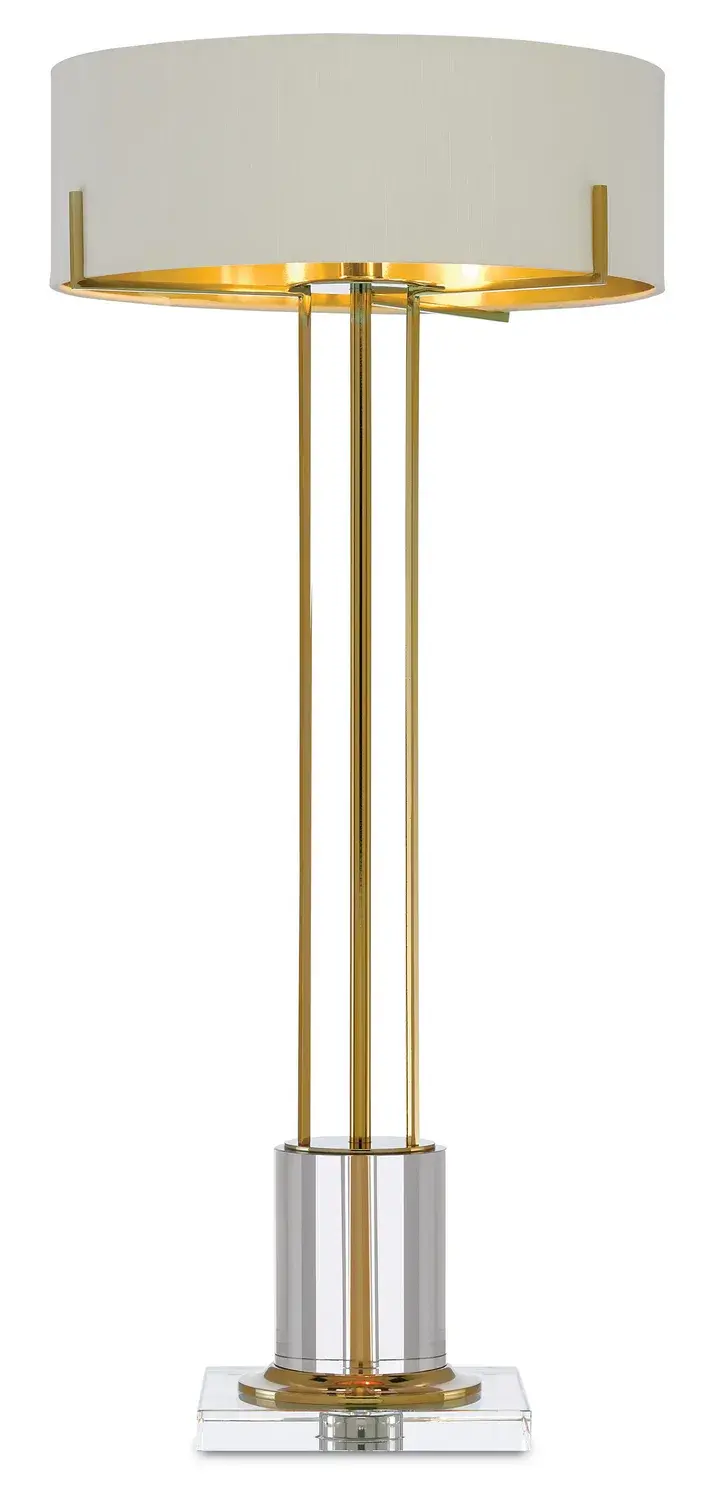 Winsland LED Table Lamp in Polished Brass with Optic Crystal
