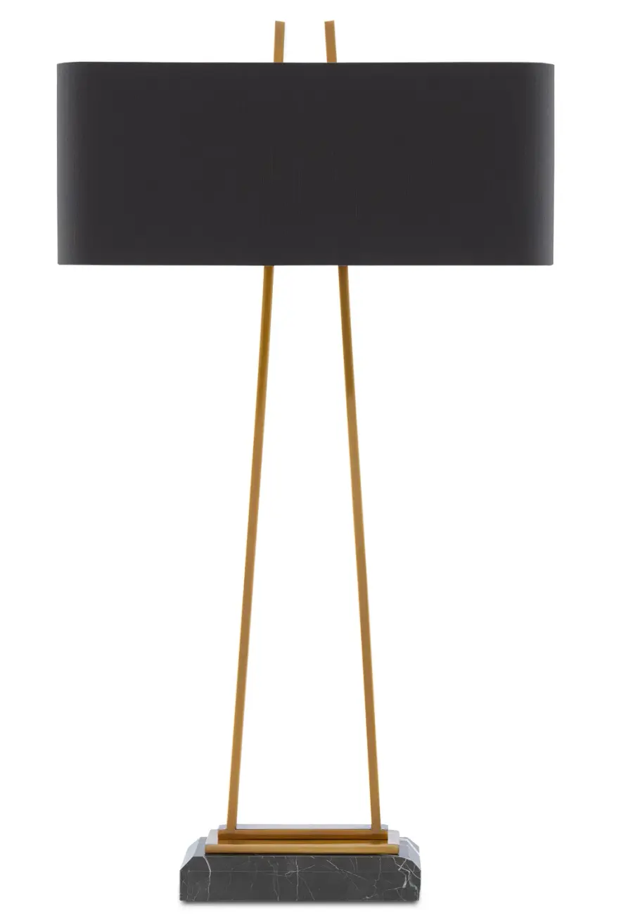 Adorn Two Light Table Lamp in Antique Brass/Black