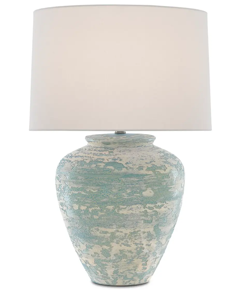 Mimi One Light Table Lamp in Aqua/Cream
