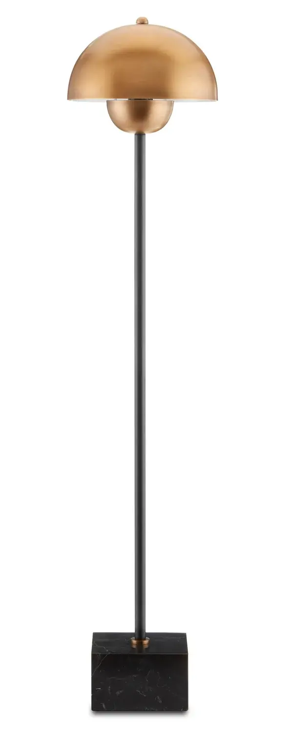 La Rue One Light Table Lamp in Brushed Brass/Black
