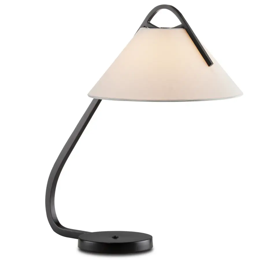 Frey One Light Desk Lamp in Satin Black