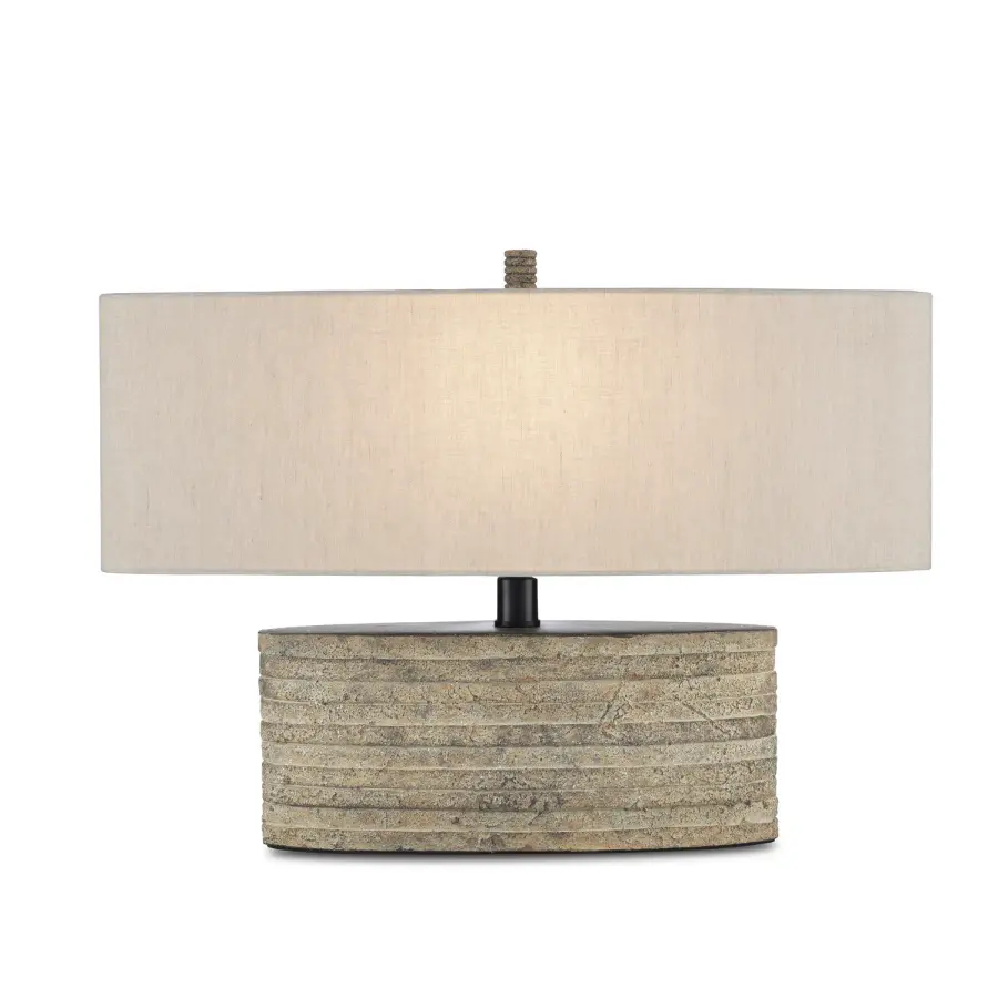 Innkeeper Oval Table Lamp in Rustic Gray