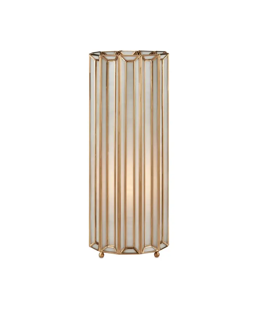 Daze One Light Table Lamp in Antique Brass/White