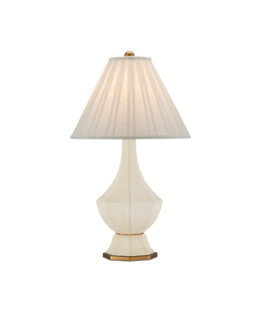Musetta One Light Table Lamp in Beige/Antique Brass