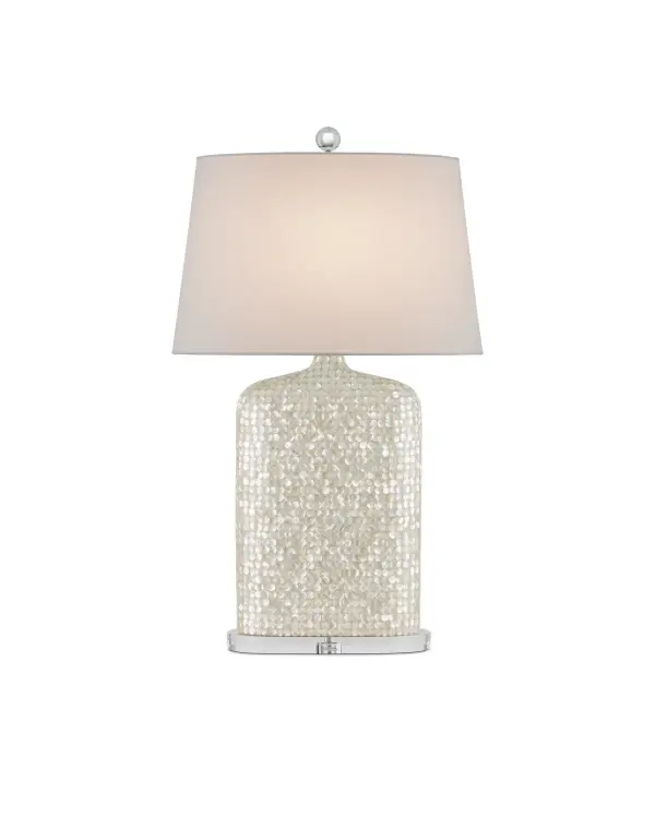 The Gerri Dot brings coastal elegance with its shimmering mother of pearl circlet body and bottle silhouette. Its remarkably slim 12-inch depth makes it perfect for tight spaces while the natural iridescence adds sophisticated texture.