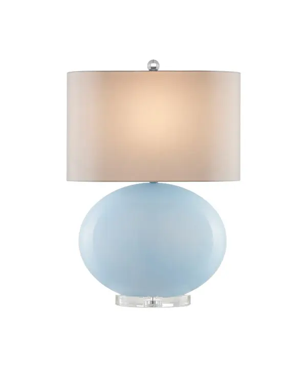 The Laconia combines light blue glass with optic crystal for a sophisticated look that works in traditional and contemporary settings. Its narrow 10-inch depth makes it ideal for tight spaces while the polished nickel hardware adds refined elegance.