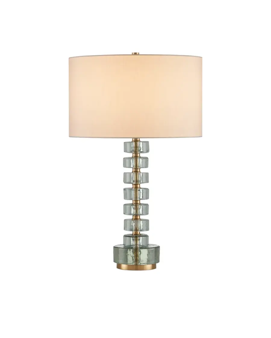 Mystras Table Lamp in Clear Glass and Antique Brass