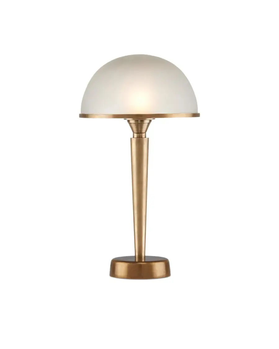 Gatsby LED Table Lamp in Antique Brass with Frosted Glass