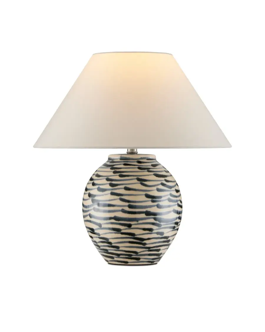 Minnows Navy Blue Table Lamp with Fish Motif