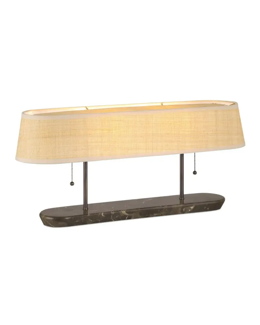Museum Two Light Table Lamp in Dark Bronze/Brown
