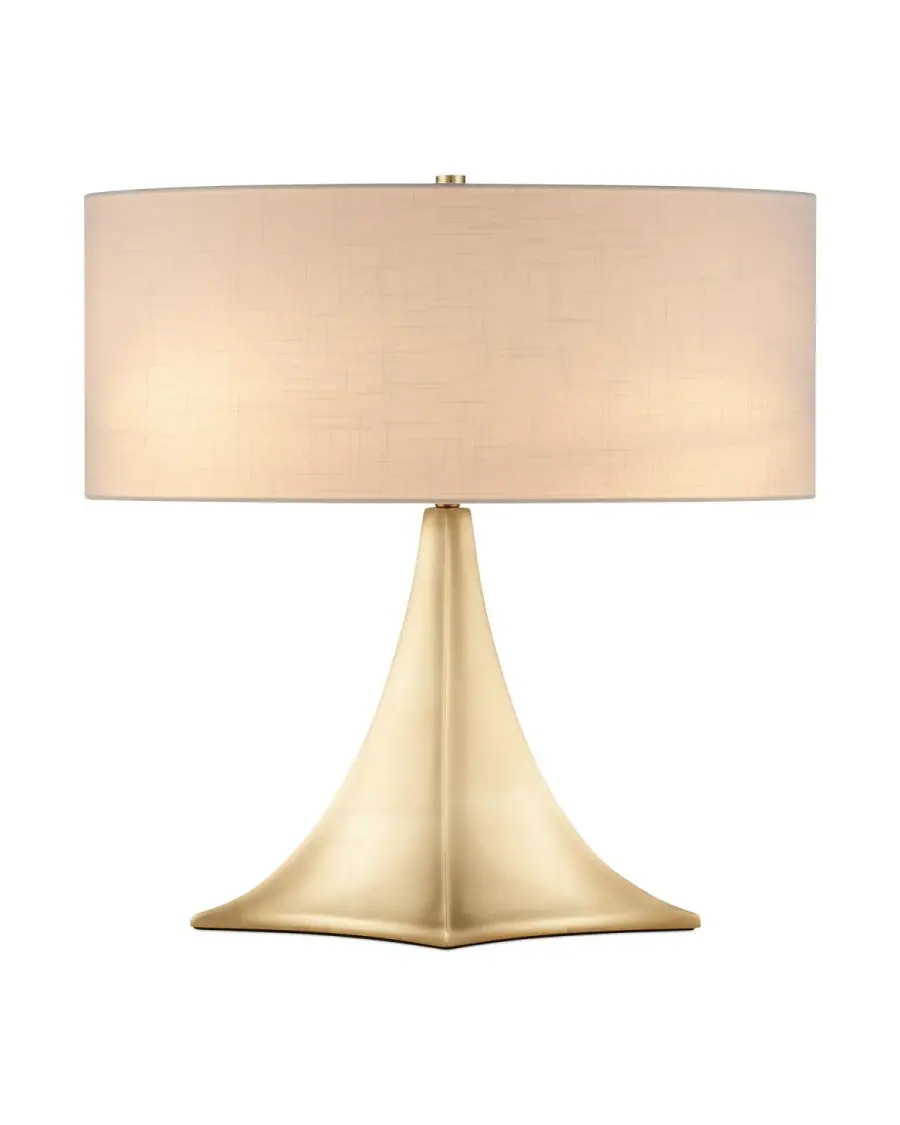 Cassia Two Light Table Lamp in Gold Leaf
