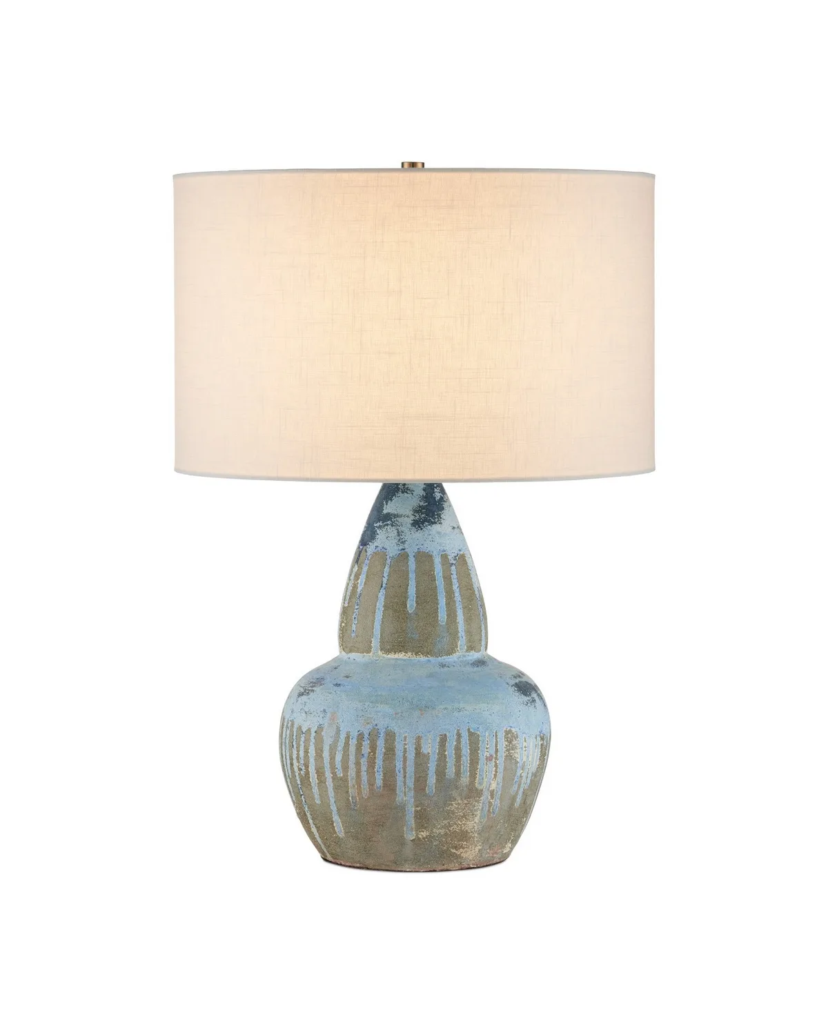 Catania Antique Blue Drip Gourd Table Lamp