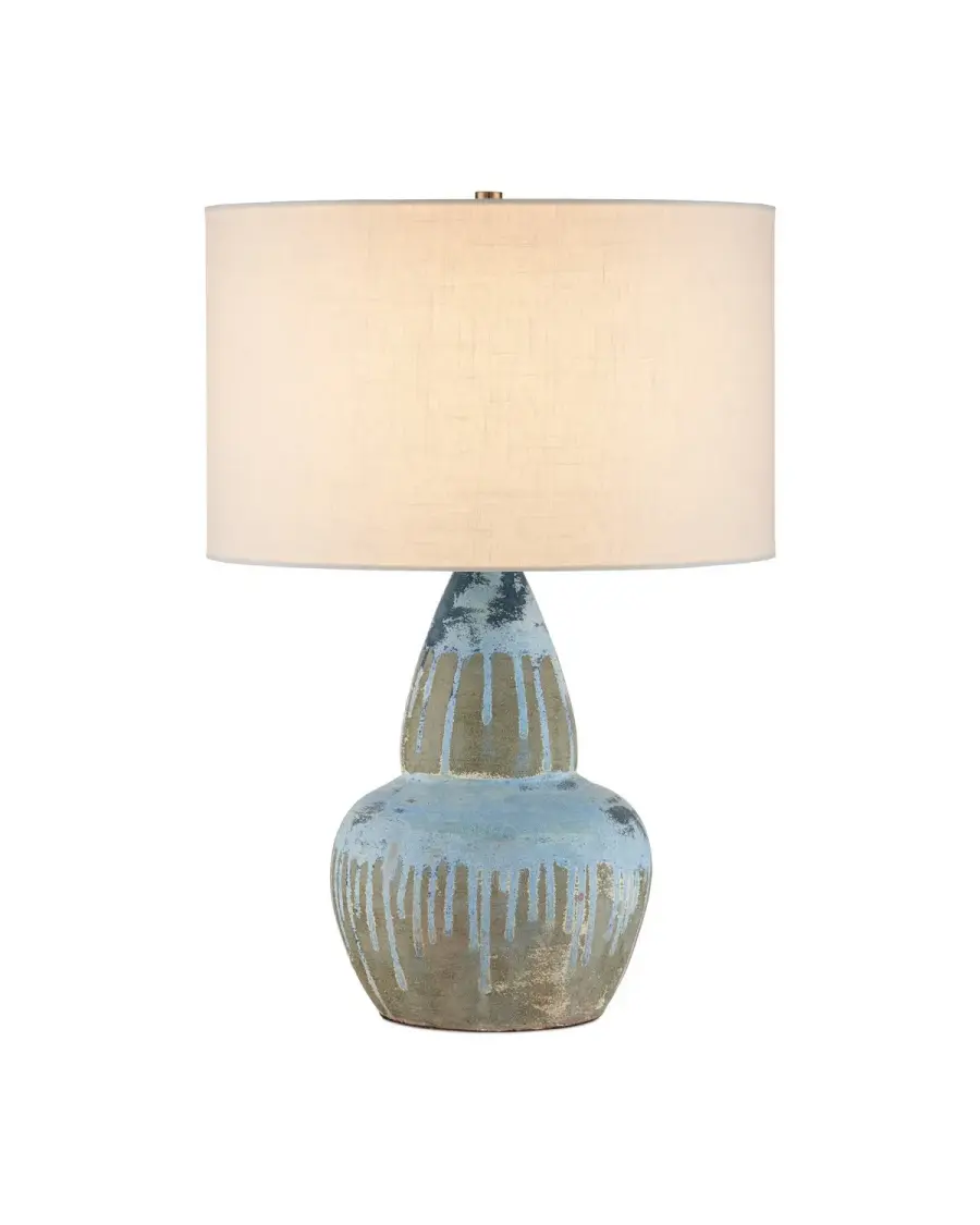 Catania Antique Blue Drip Gourd Table Lamp