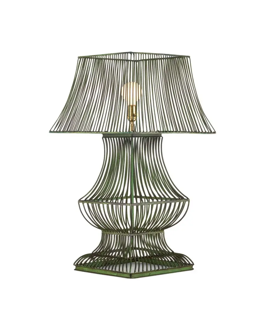 Tuteurs One Light Table Lamp in Distressed Green