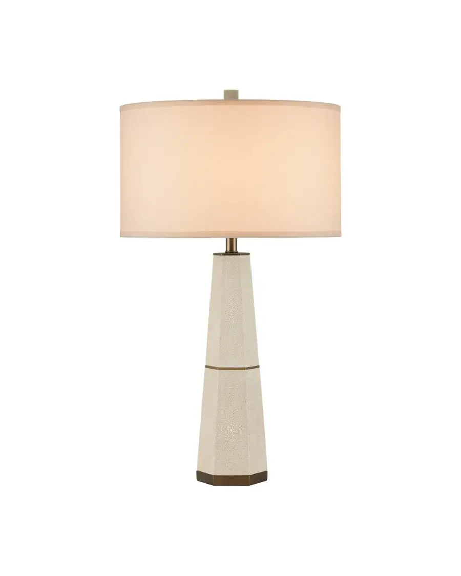 Galuchat Ivory Tapered Table Lamp