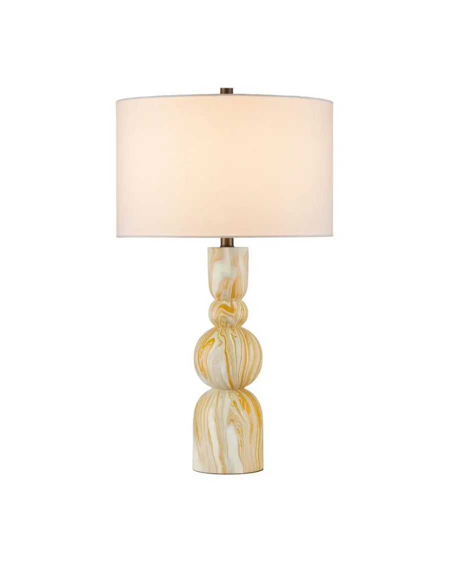 Chawton One Light Table Lamp in Marbleized Yellow