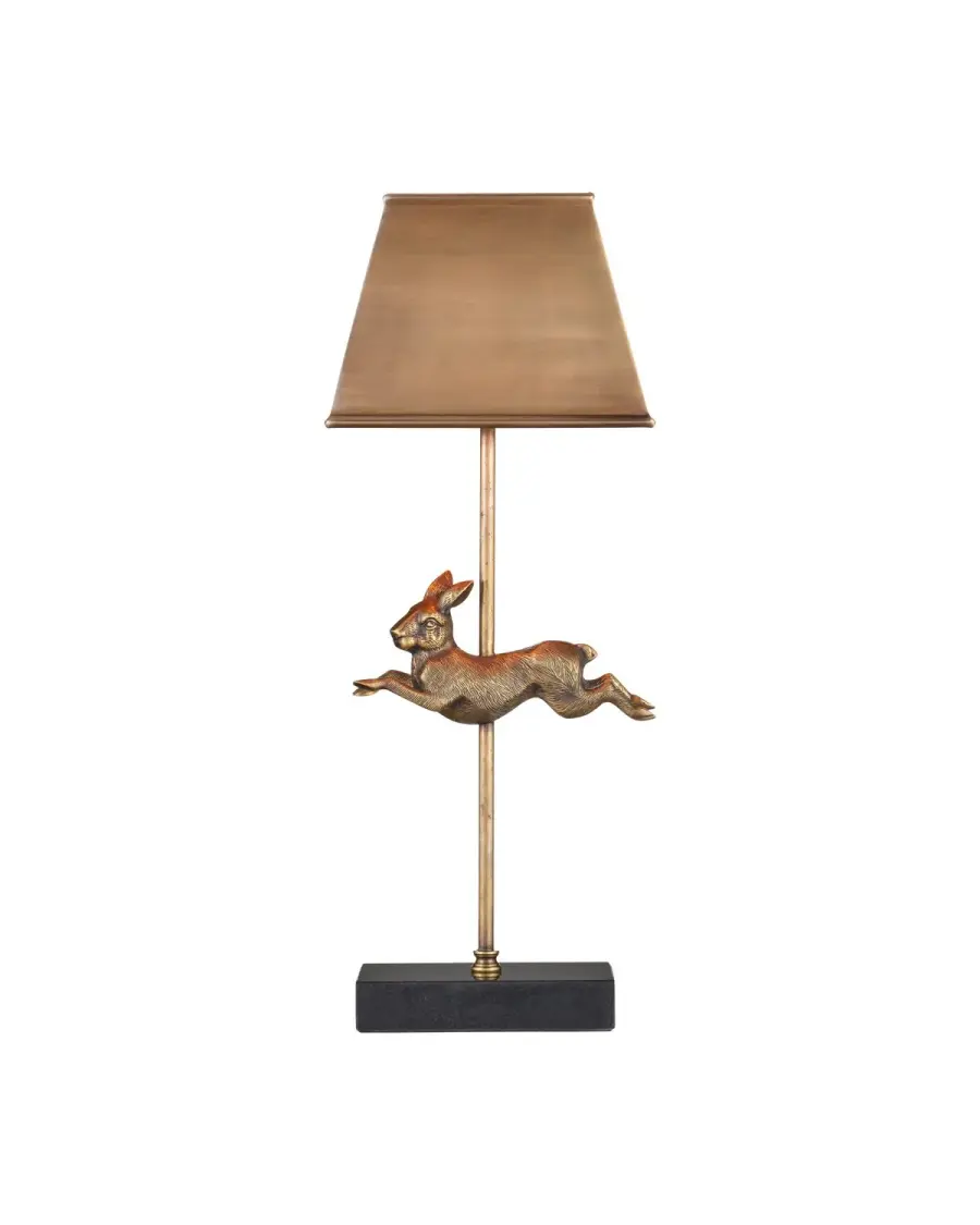 Patter Hare Table Lamp in Vintage Brass