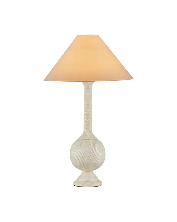 An extraordinary oversized table lamp featuring painstaking buffalo bone craftsmanship. The vase-shaped form and enormous 43-inch scale create dramatic visual impact, while days of hand-assembly ensure museum-quality artistry.