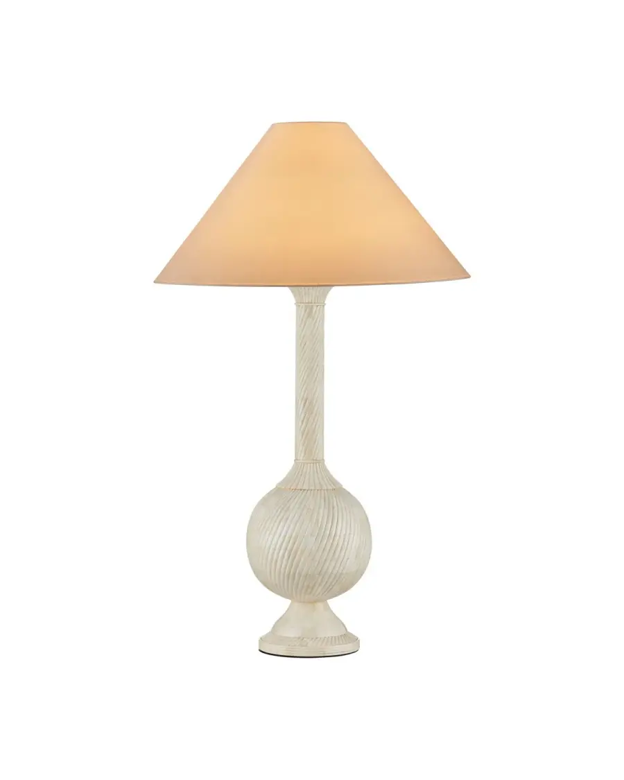 Murrah Large Table Lamp in Natural Buffalo Bone