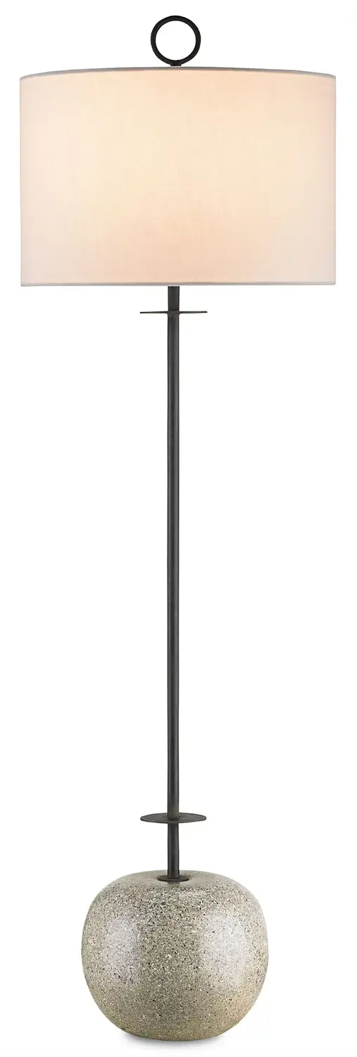 In Blacksmith/Polished Concrete by Currey and Company from the Atlas Console Lamp collection