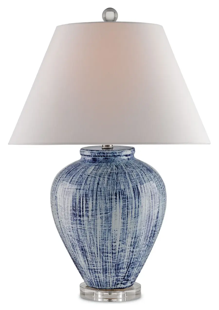 The Malaprop Blue Table Lamp by Currey and Company