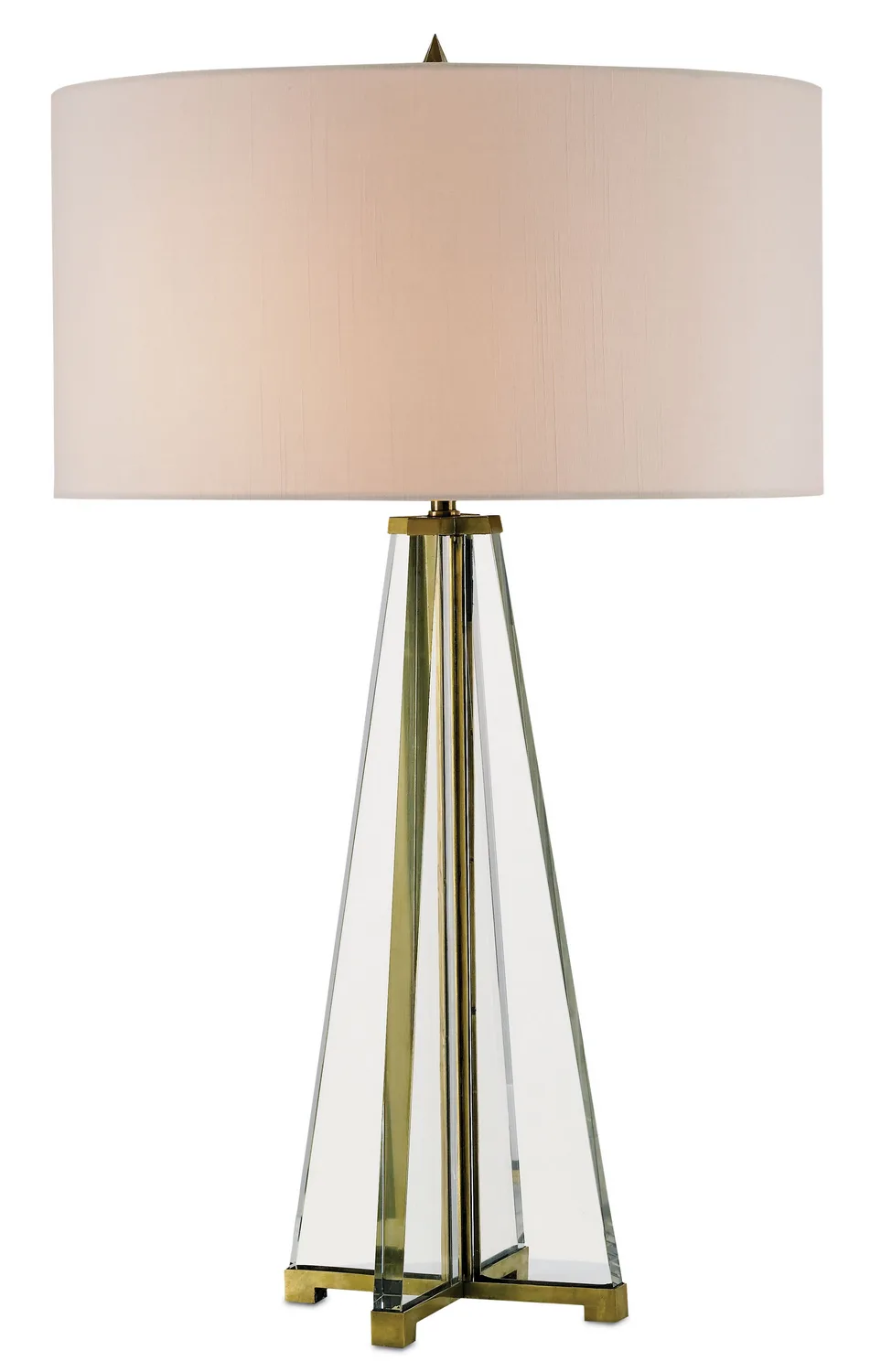 Lamont Collection Two Light Table Lamp in Clear/Brass