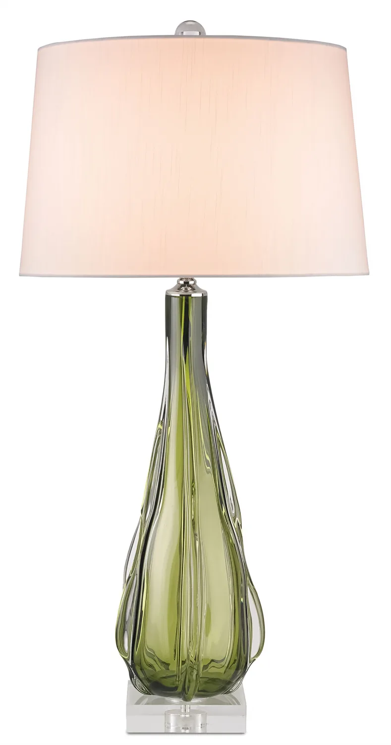 Zephyr One Light Table Lamp in Green/Clear