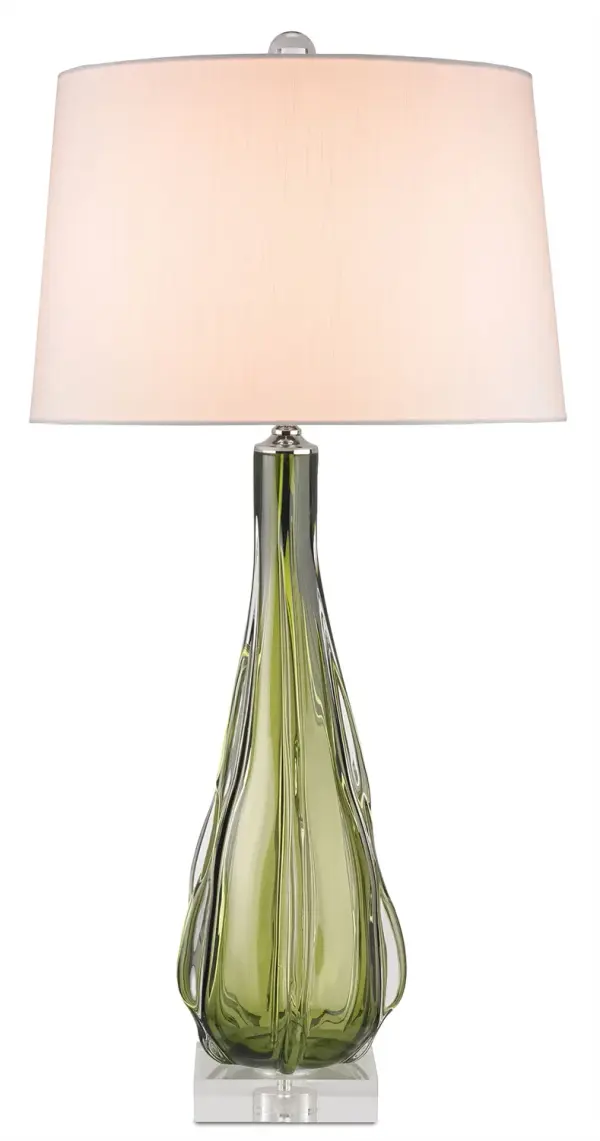 In Green/Clear by Currey and Company from the Zephyr Green Table Lamp collection