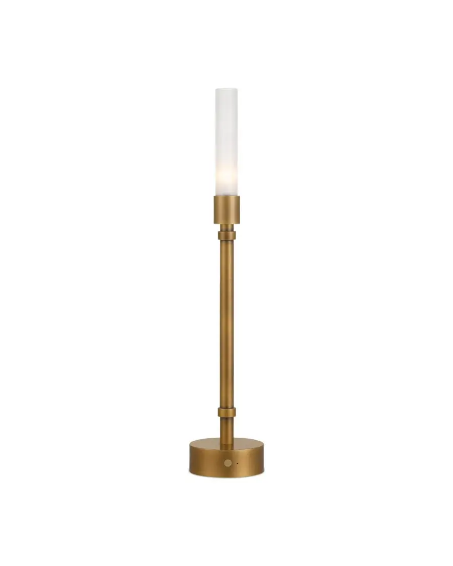 Paseo Cordless Table Lamp in Polished Antique Brass
