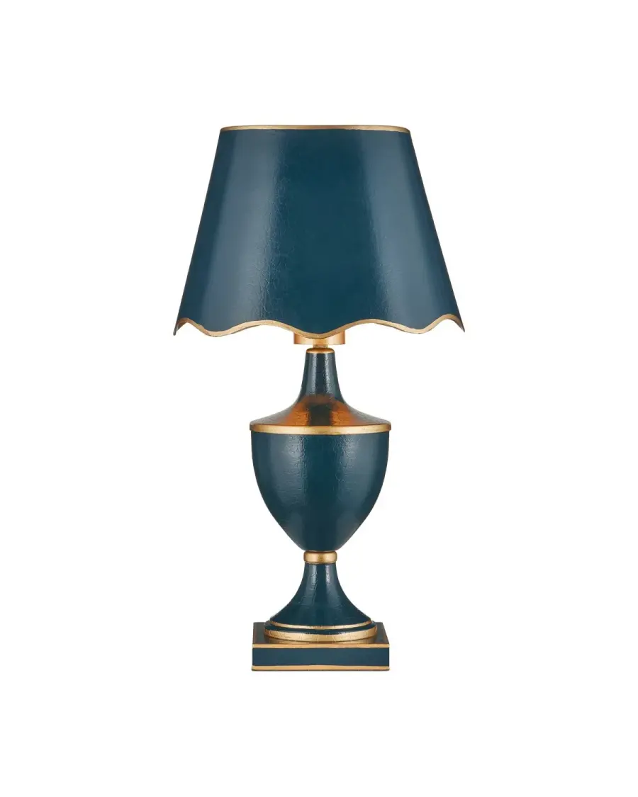 Travelogue LED Table Lamp in Navy/Gold