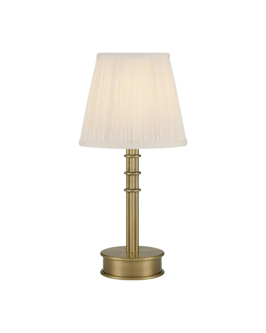 Valise Cordless Table Lamp in Polished Antique Brass