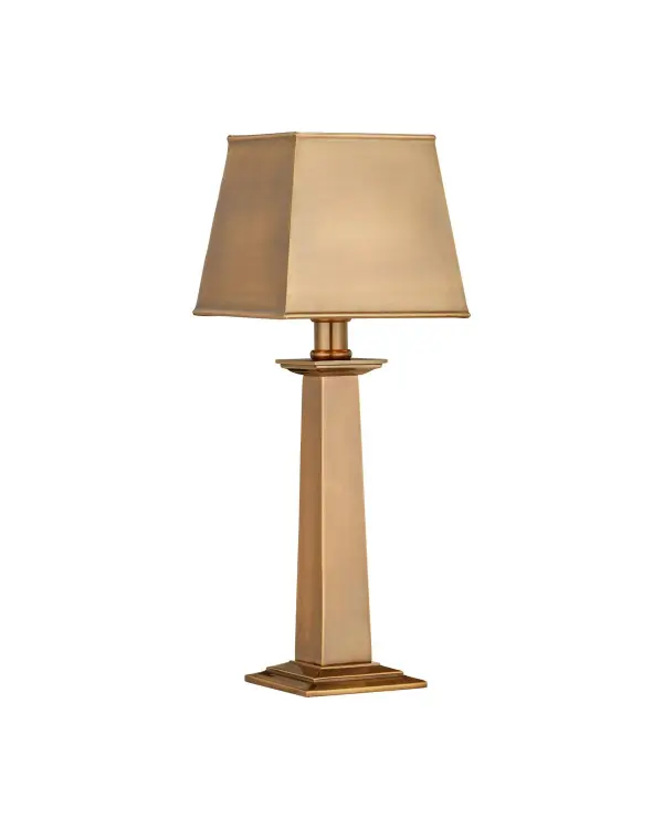 Bunny Williams' Wander lamp reimagines a classic pewter candlestick with modern cordless convenience. The stacked brass base and pillar-inspired details create timeless elegance, while rechargeable LED technology allows flexible placement anywhere.