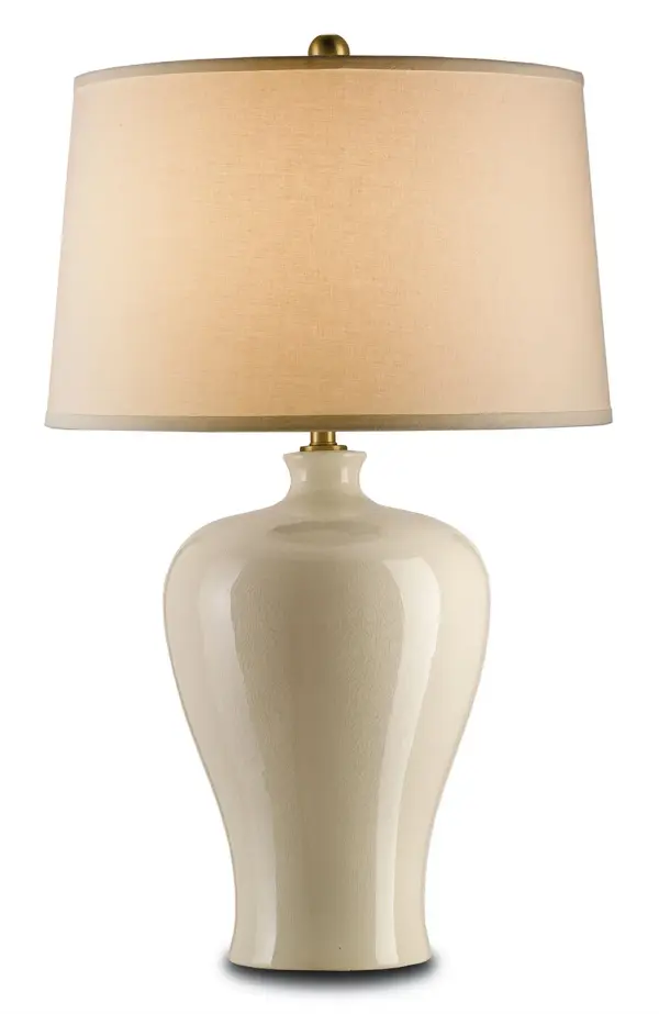 In Cream Crackle by Currey and Company from the Blaise Cream Table Lamp collection