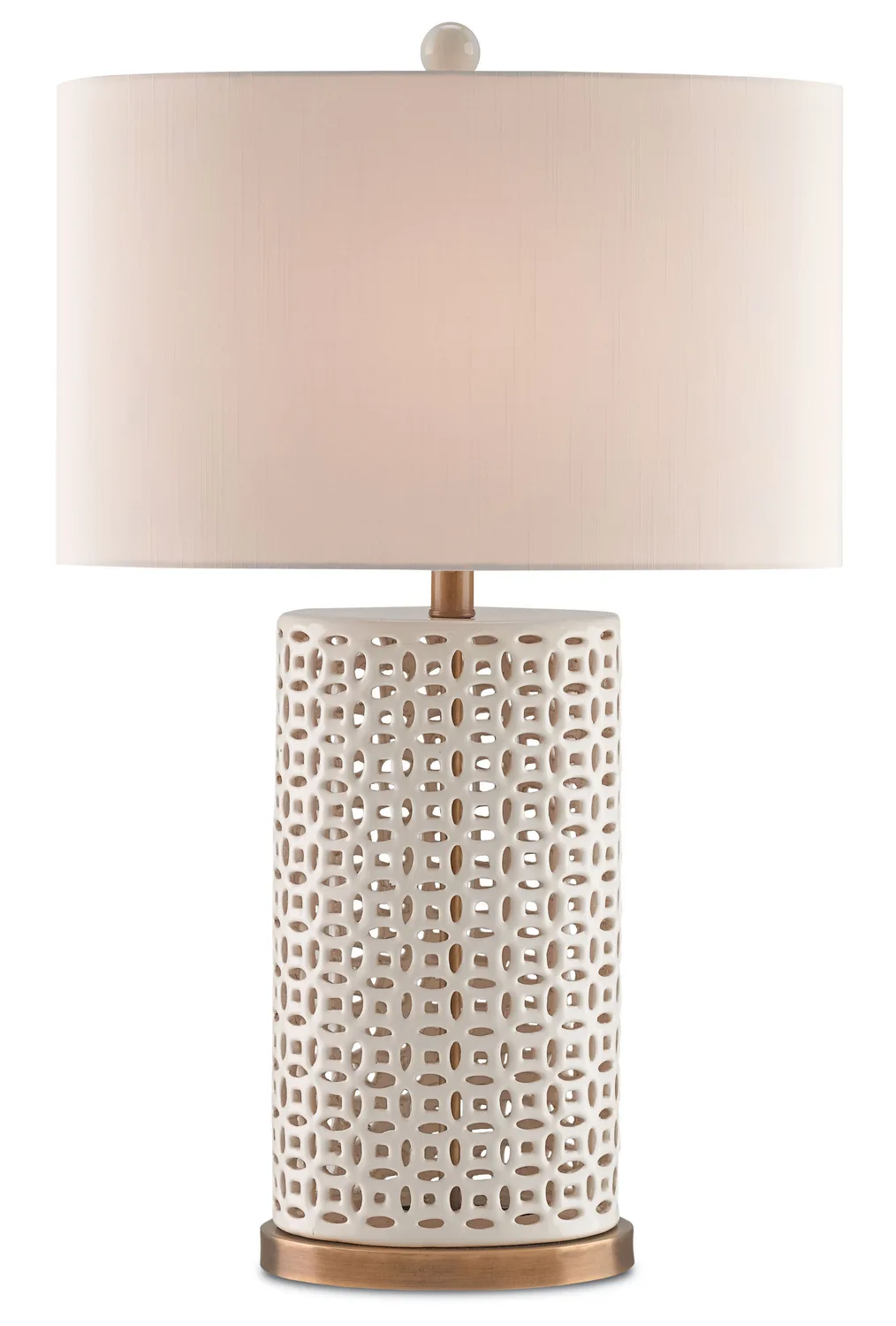 Bellemeade White Table Lamp One Light Table Lamp in Ivory/Antique Brass