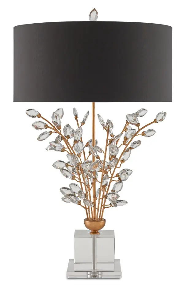 In Chinois Gold Leaf/Clear by Currey and Company from the Forget-Me-Not Collection collection